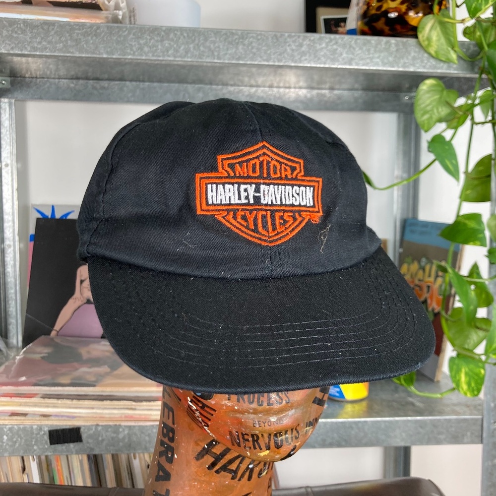 Vintage Harley Davidson Crest Logo Hat 90s